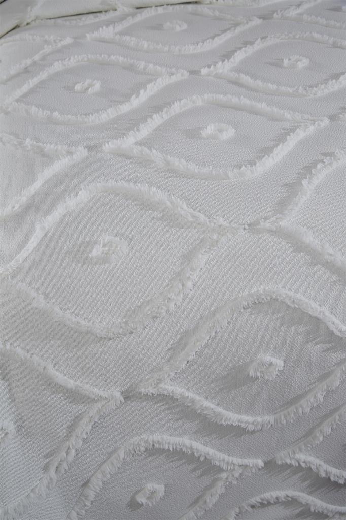 Çeyiz Diyarı Pirot 2 Parça Tek Kişilik Pike Takımı Krem - 3