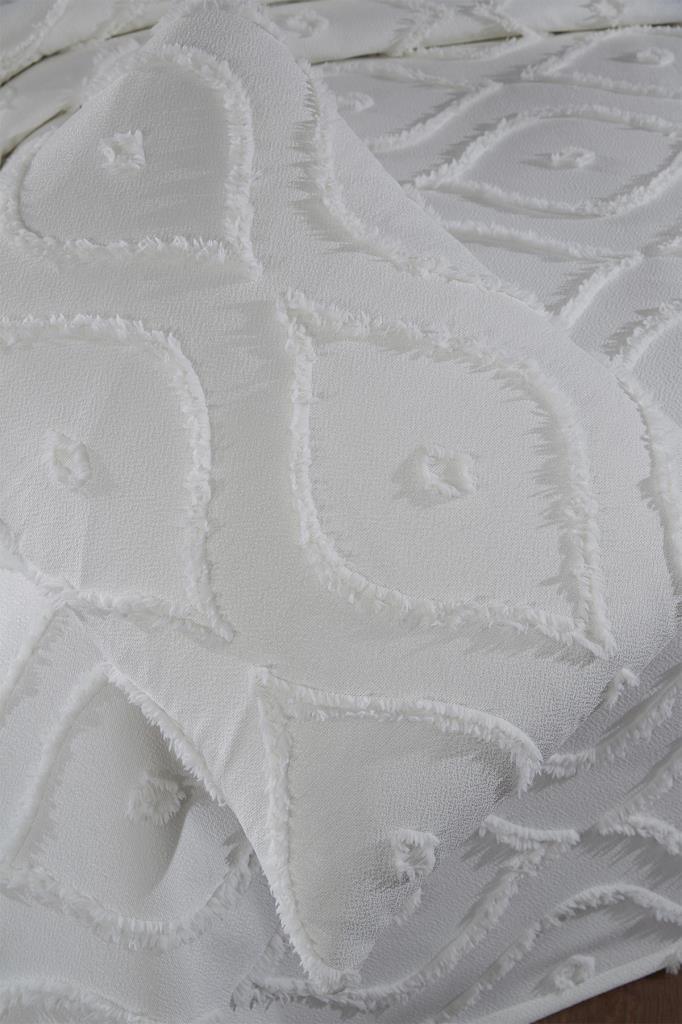 Çeyiz Diyarı Pirot 2 Parça Tek Kişilik Pike Takımı Krem - 5