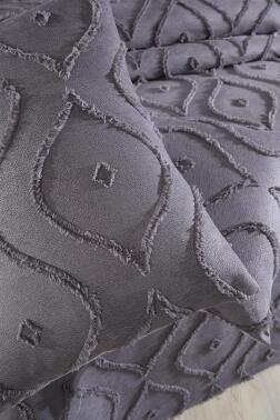 Çeyiz Diyarı Pirot 3 Parça Çift Kişilik Pike Takımı Antrasit - 5