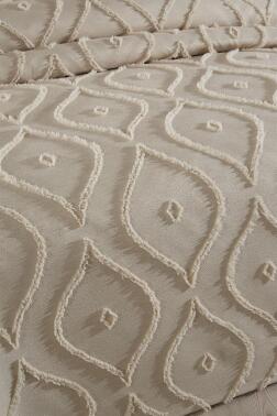 Çeyiz Diyarı Pirot 3 Parça Çift Kişilik Pike Takımı Bej - 3