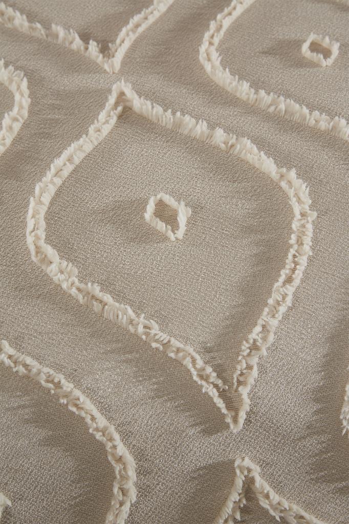 Çeyiz Diyarı Pirot 3 Parça Çift Kişilik Pike Takımı Bej - 4