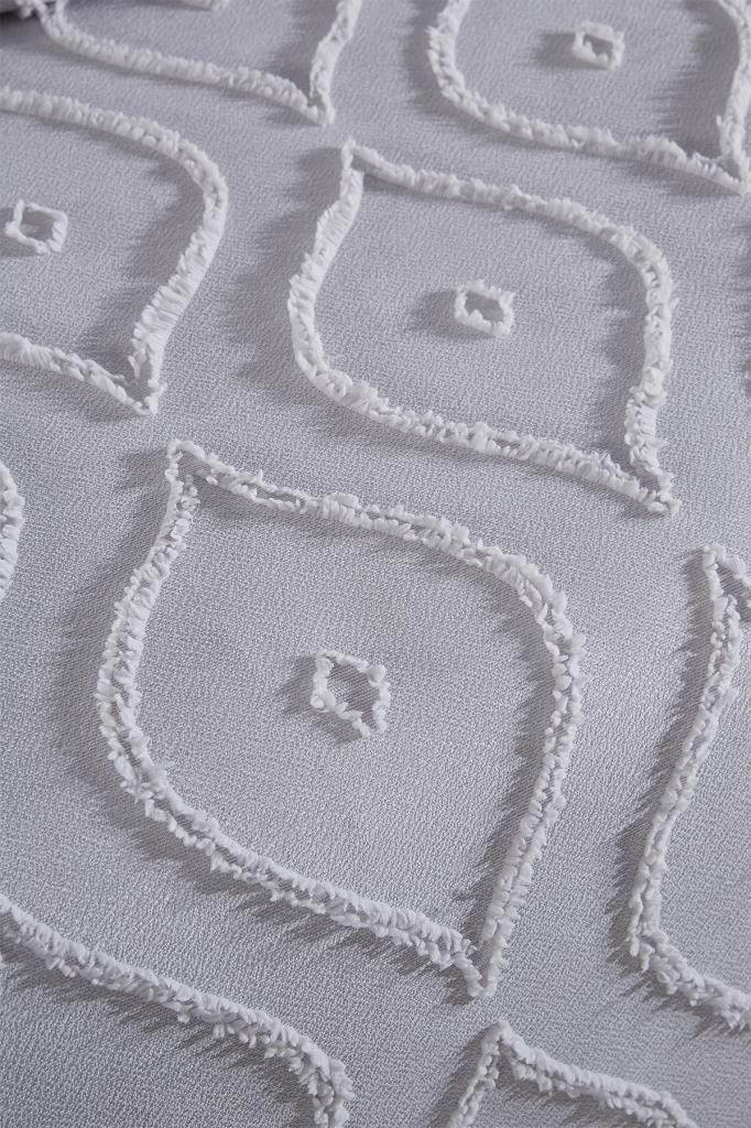 Çeyiz Diyarı Pirot 3 Parça Çift Kişilik Pike Takımı Gri - 3