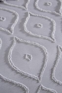 Çeyiz Diyarı Pirot 3 Parça Çift Kişilik Pike Takımı Gri - 3