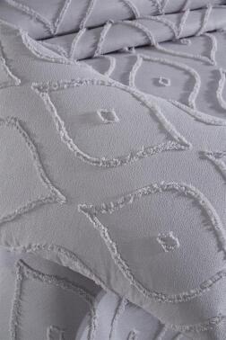 Çeyiz Diyarı Pirot 3 Parça Çift Kişilik Pike Takımı Gri - 5