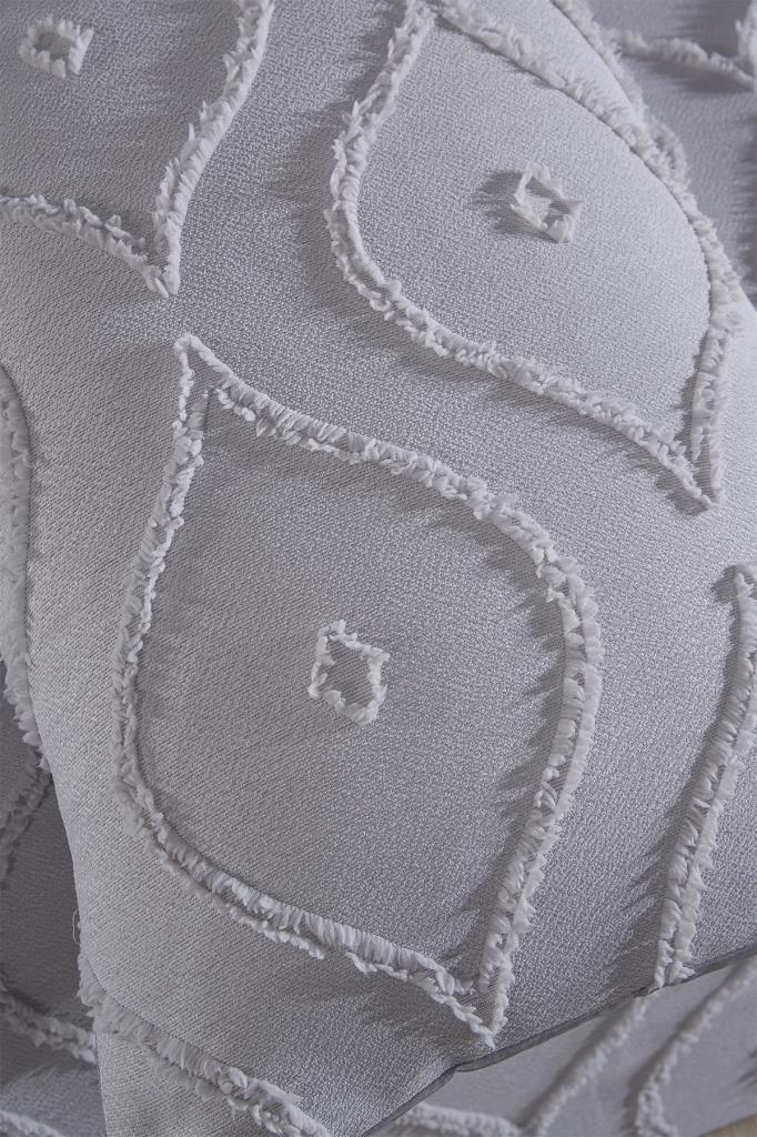 Çeyiz Diyarı Pirot 3 Parça Çift Kişilik Pike Takımı Gri - 7