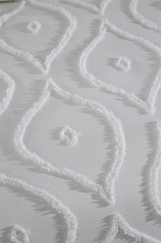 Çeyiz Diyarı Pirot 3 Parça Çift Kişilik Pike Takımı Krem - 2