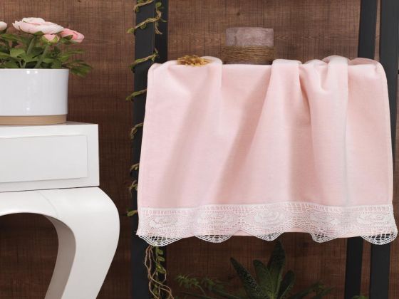Çeyiz Diyarı Puka Çeyizlik Havlu Pudra - Çeyiz Diyarı