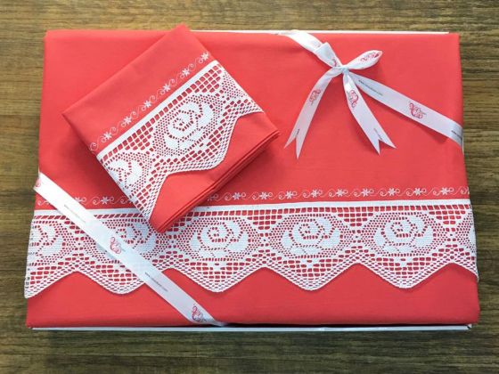 Çeyiz Diyarı Puka Pikolu Nevresim Takımı Nar Çiçeği - Çeyiz Diyarı