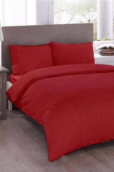 Çeyiz Diyarı Pure Çift Kişilik Nevresim Seti 200x200 Kırmızı - Çeyiz Diyarı