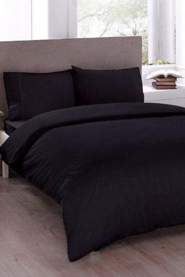 Çeyiz Diyarı Pure Çift Kişilik Nevresim Seti 200x200 Siyah - Çeyiz Diyarı