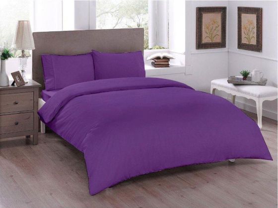 Çeyiz Diyarı Pure Çift Kişilik Nevresim Seti Mürdüm - Çeyiz Diyarı
