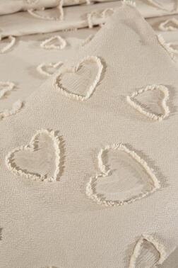 Çeyiz Diyarı Pure Love 2 Parça Tek Kişilik Pike Takımı Bej - 3