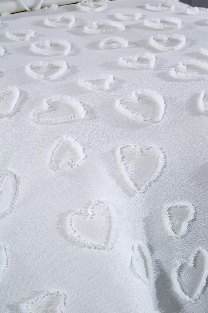 Çeyiz Diyarı Pure Love 2 Parça Tek Kişilik Pike Takımı Krem - 3