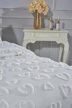 Çeyiz Diyarı Pure Love 2 Parça Tek Kişilik Pike Takımı Krem - 4