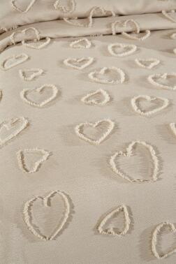 Çeyiz Diyarı Pure Love 3 Parça Çift Kişilik Pike Takımı Bej - 4