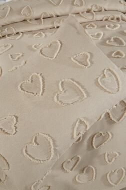 Çeyiz Diyarı Pure Love 3 Parça Çift Kişilik Pike Takımı Bej - 6
