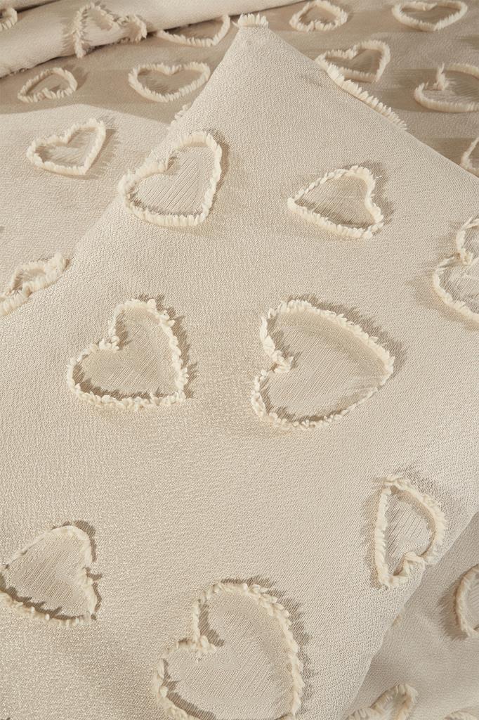 Çeyiz Diyarı Pure Love 3 Parça Çift Kişilik Pike Takımı Bej - 7