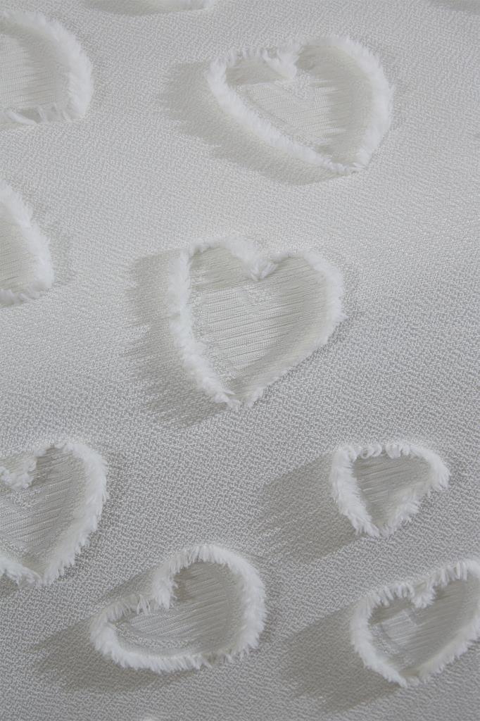 Çeyiz Diyarı Pure Love 3 Parça Çift Kişilik Pike Takımı Krem - 5