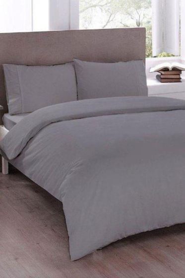 Çeyiz Diyarı Pure Süper King Size Nevresim Seti 230x265 Gri - Çeyiz Diyarı