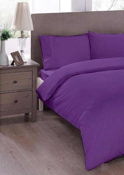 Çeyiz Diyarı Pure Süper King Size Nevresim Seti 230x265 Mürdüm - Çeyiz Diyarı (1)