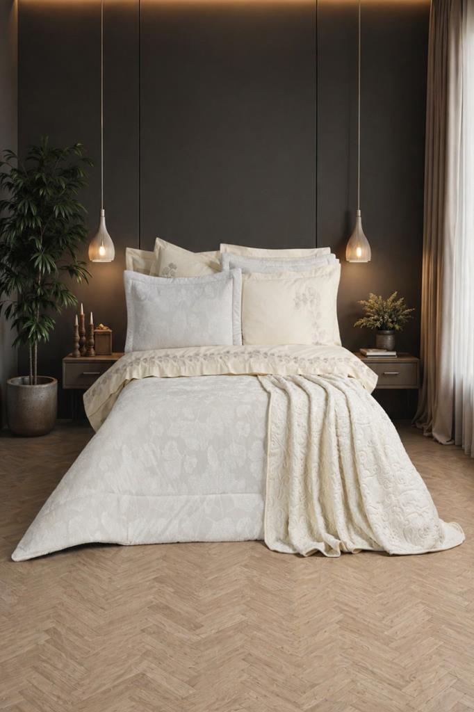 Çeyiz Diyarı Riva 10 Parça Çeyiz Seti Krem - 1