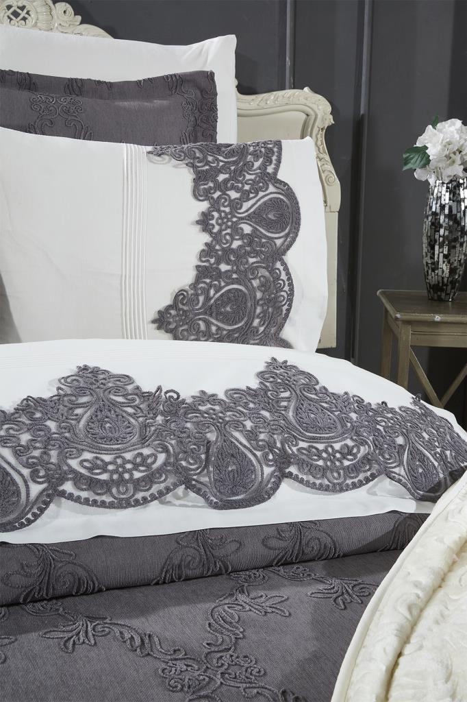 Çeyiz Diyarı Sahra 10 Parça Battaniyeli Çeyiz Seti Antrasit - 4