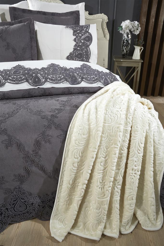 Çeyiz Diyarı Sahra 10 Parça Battaniyeli Çeyiz Seti Antrasit - 8