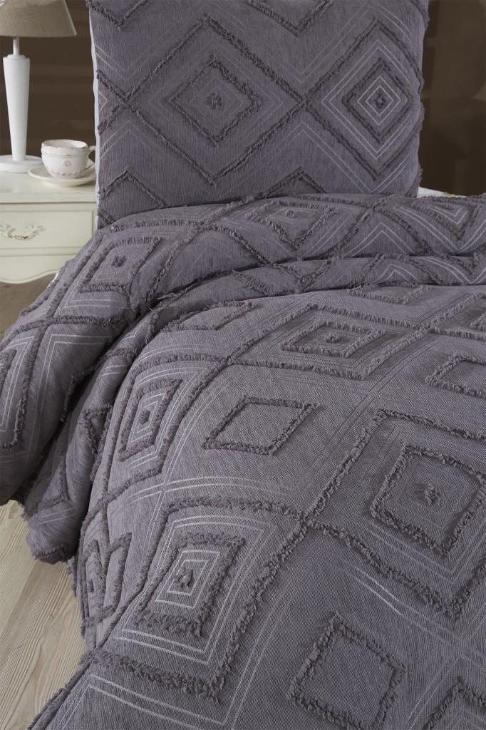 Çeyiz Diyarı Samira 2 Parça Tek Kişilik Pike Takımı Antrasit - 2