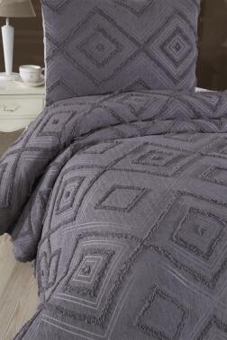 Çeyiz Diyarı Samira 2 Parça Tek Kişilik Pike Takımı Antrasit - 2