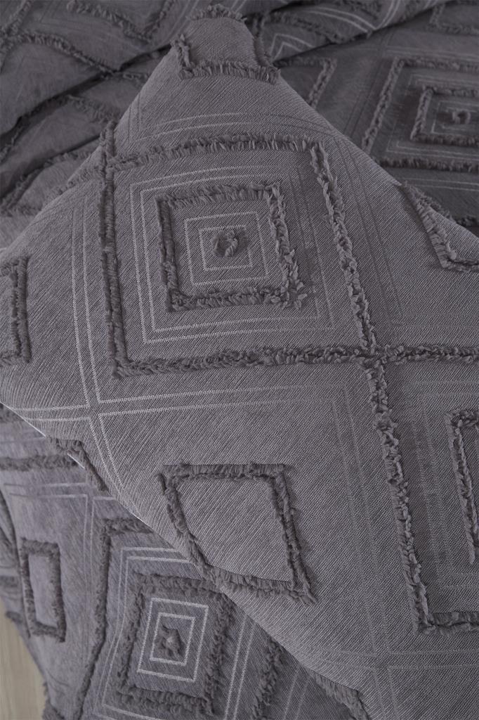 Çeyiz Diyarı Samira 2 Parça Tek Kişilik Pike Takımı Antrasit - 5