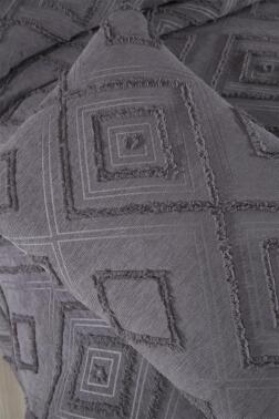 Çeyiz Diyarı Samira 2 Parça Tek Kişilik Pike Takımı Antrasit - 5