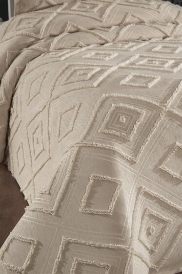 Çeyiz Diyarı Samira 2 Parça Tek Kişilik Pike Takımı Bej - Çeyiz Diyarı (1)