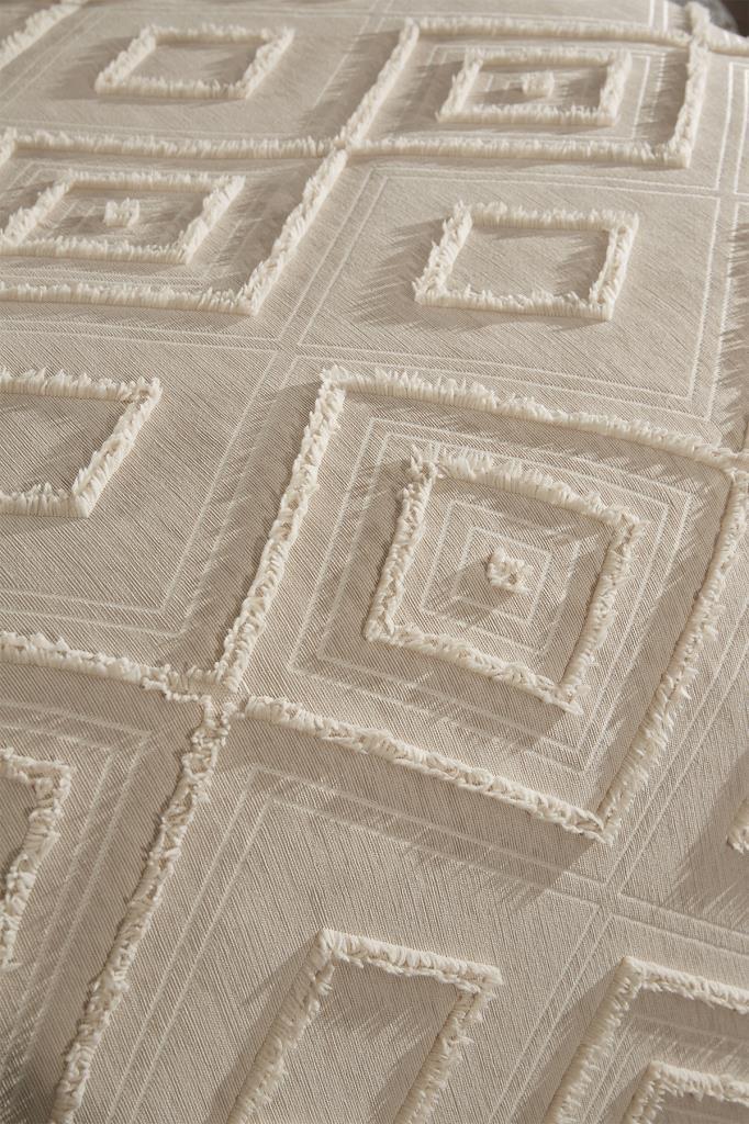 Çeyiz Diyarı Samira 2 Parça Tek Kişilik Pike Takımı Bej - 3