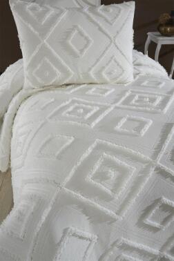 Çeyiz Diyarı Samira 2 Parça Tek Kişilik Pike Takımı Krem - 3