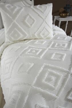 Çeyiz Diyarı Samira 2 Parça Tek Kişilik Pike Takımı Krem - 4