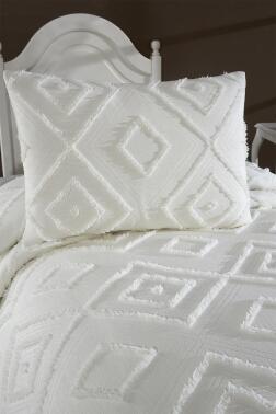 Çeyiz Diyarı Samira 2 Parça Tek Kişilik Pike Takımı Krem - 5