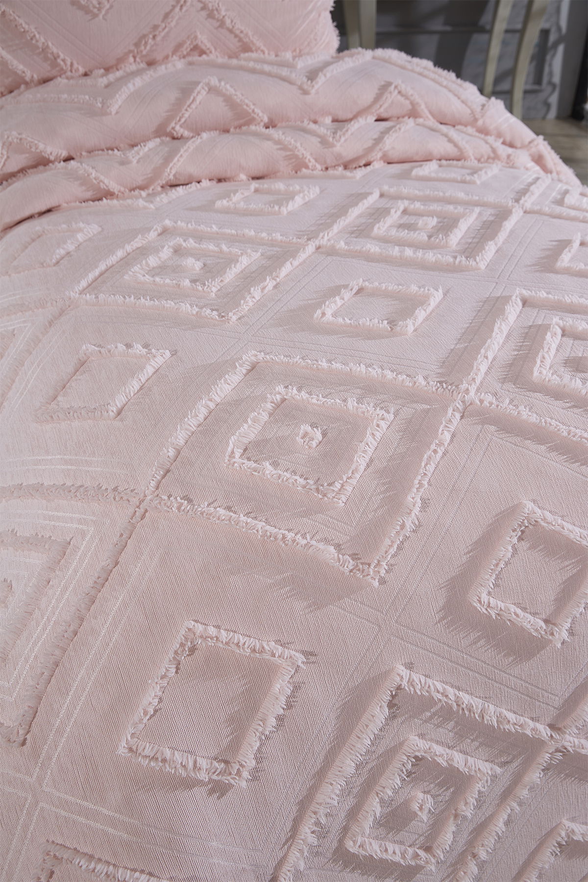 Çeyiz Diyarı Samira 2 Parça Tek Kişilik Pike Takımı Pudra - 6