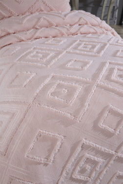 Çeyiz Diyarı Samira 2 Parça Tek Kişilik Pike Takımı Pudra - 6