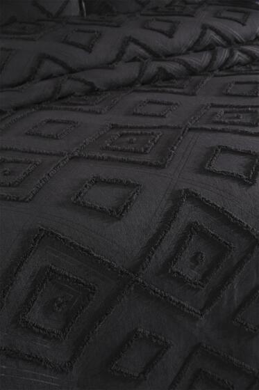 Çeyiz Diyarı Samira 2 Parça Tek Kişilik Pike Takımı Siyah - Çeyiz Diyarı (1)