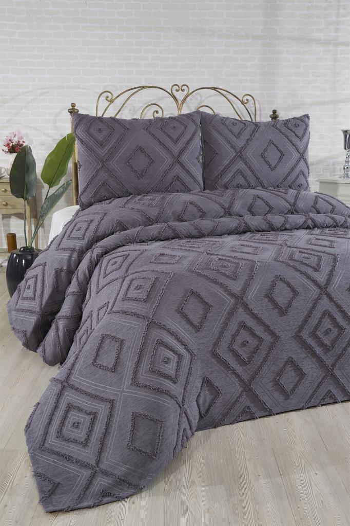 Çeyiz Diyarı Samira 3 Parça Çift Kişilik Pike Takımı Antrasit - 2