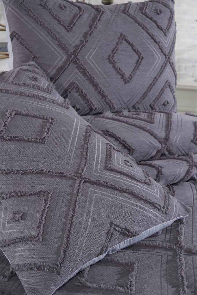 Çeyiz Diyarı Samira 3 Parça Çift Kişilik Pike Takımı Antrasit - 5