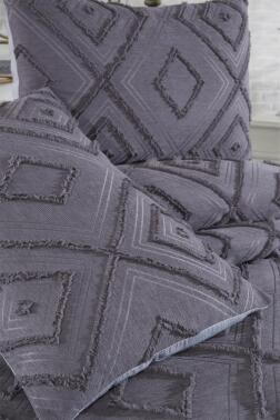 Çeyiz Diyarı Samira 3 Parça Çift Kişilik Pike Takımı Antrasit - 5