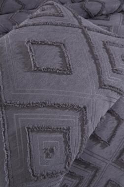 Çeyiz Diyarı Samira 3 Parça Çift Kişilik Pike Takımı Antrasit - 6