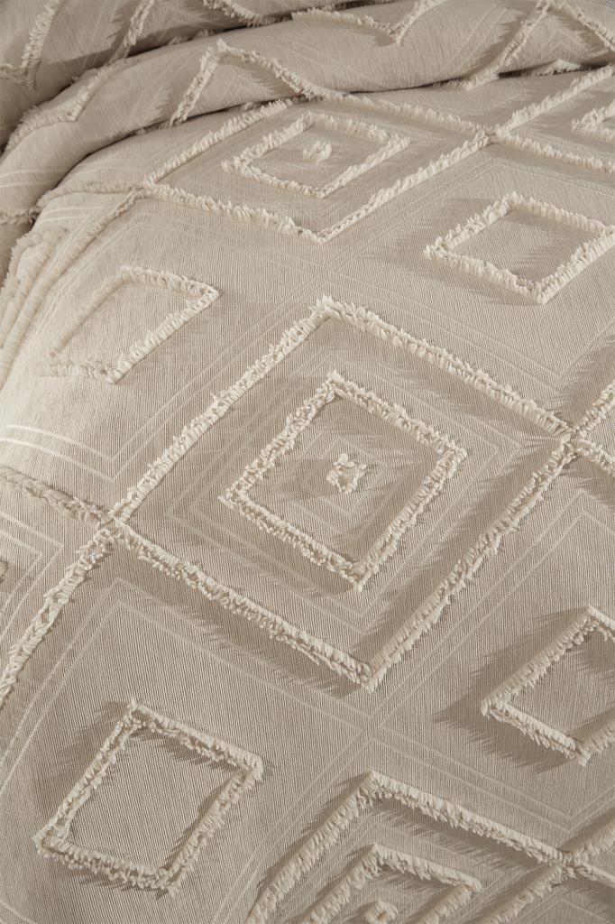 Çeyiz Diyarı Samira 3 Parça Çift Kişilik Pike Takımı Bej - 3