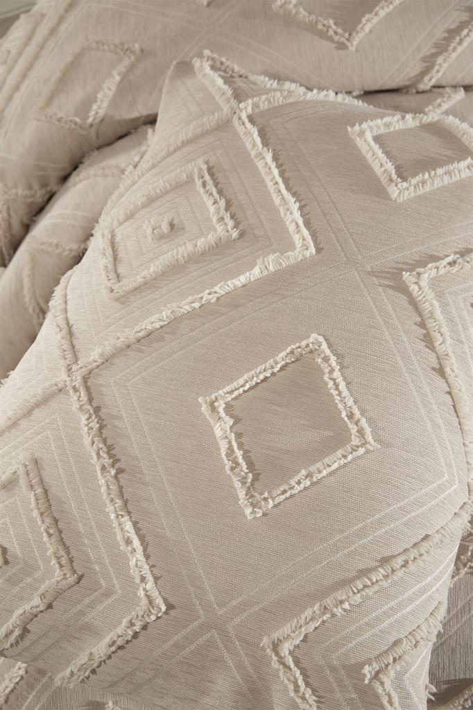 Çeyiz Diyarı Samira 3 Parça Çift Kişilik Pike Takımı Bej - 5