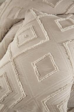 Çeyiz Diyarı Samira 3 Parça Çift Kişilik Pike Takımı Bej - 5