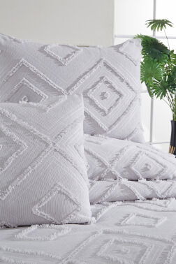 Çeyiz Diyarı Samira 3 Parça Çift Kişilik Pike Takımı Gri - 6