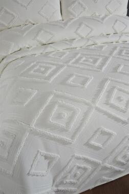 Çeyiz Diyarı Samira 3 Parça Çift Kişilik Pike Takımı Krem - 2