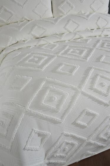 Çeyiz Diyarı Samira 3 Parça Çift Kişilik Pike Takımı Krem - Çeyiz Diyarı (1)