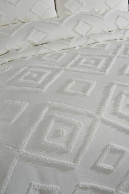 Çeyiz Diyarı Samira 3 Parça Çift Kişilik Pike Takımı Krem - 3